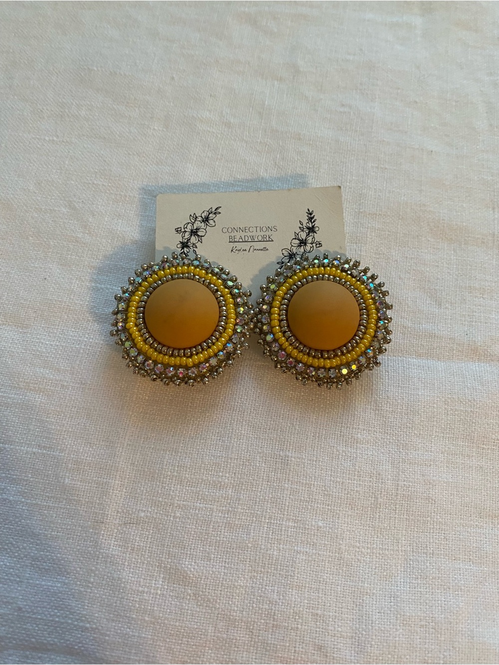 Connection Beadwork’s handbeaded round Earrings